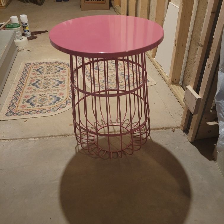 Pink Metal Side Table