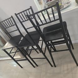 3 black wooden bar stools, floor to seat measures 29" high x 16" S and total height 47"