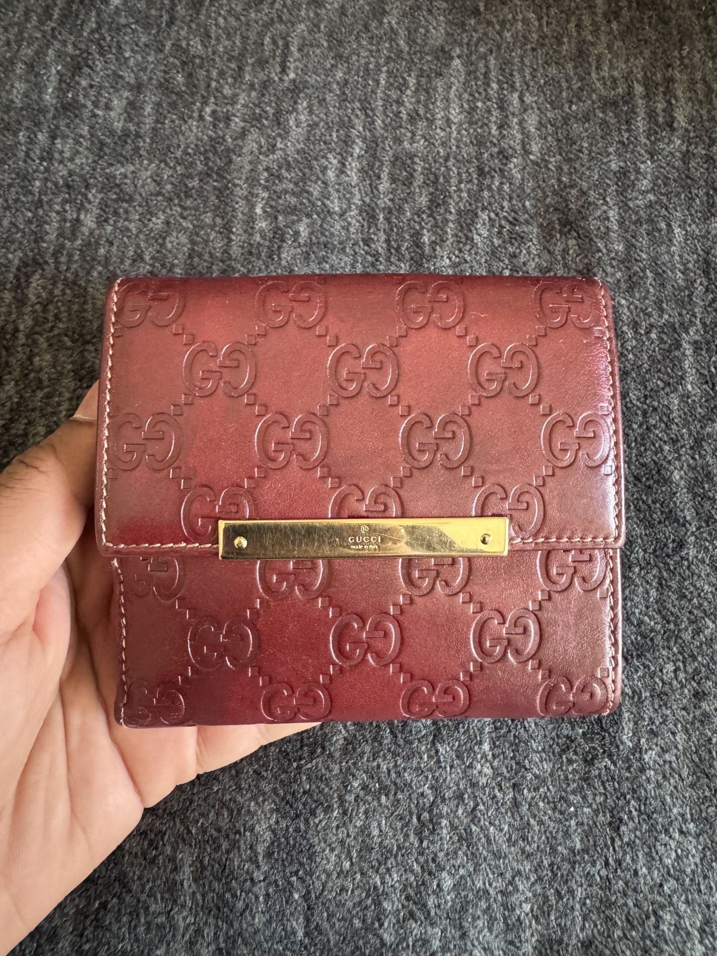 Authentic Gucci Guccissima Bifold Card Wallet