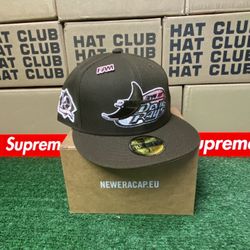 RARE Exclusive SOLD OUT  Tamba Bay Devil Rays 59fifty New Era Brown Mocha Chocolate Coffee Fitted Hat with Pink UV (COMES WITH PIN)  