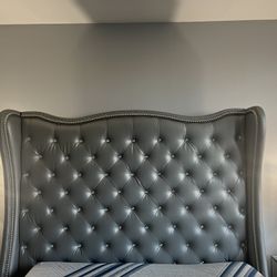 Gray Glam Bed Frame 