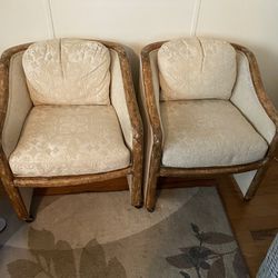 Pair Of Rounded Club Chairs