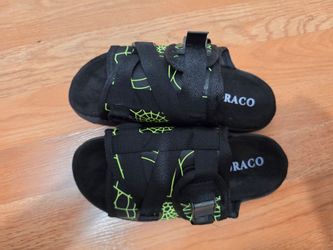 Draco Black Green Spider Web Sandals
