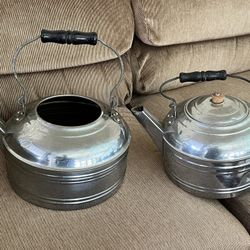 Two Vintage Revere Aluminum Tea Pots 