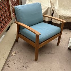 All Wood Patio Lounge Chairs - Set Of 4