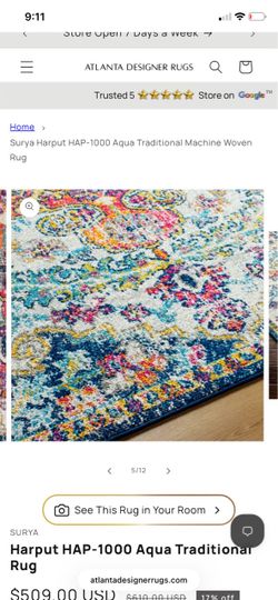 Surya Harput HAP-1000 Aqua Traditional Rug