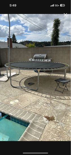 trampoline and BBQ
