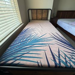 Twin bed frame with mattress