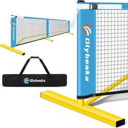 Portable Pickleball Net Set with Strong 21-ply PE Net for Driveway Backyard with Widened Stand, Full Size 22 FT Stable Pickle Ball Net with 1680D Carr