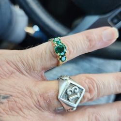 3ct Of Zambonia Nat Green Emearlds N-14k Yellow Gold  Stamped And Acid Test+ Earth N52 Magnet With 250.pnd Pull 