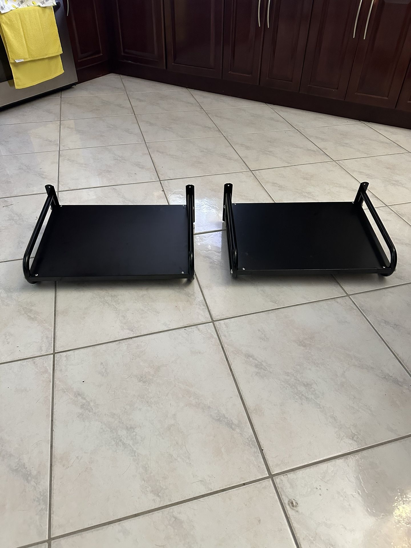NEW SANEY Black Wall Mounted Shelves w/ Fixing Kit