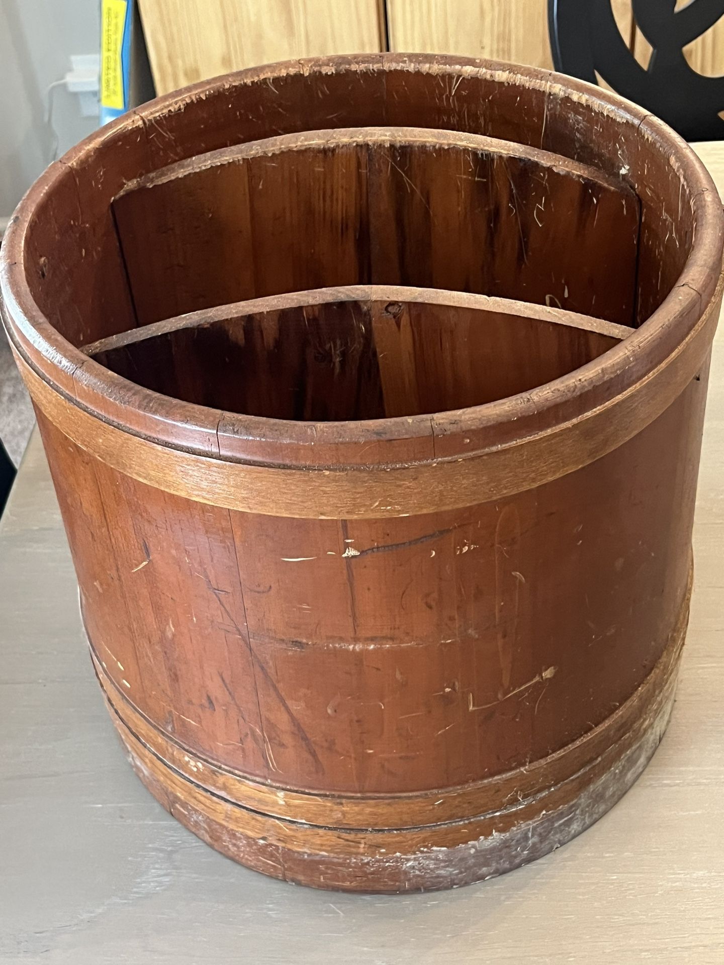 Vintage Sugar Firkin Converted Magazine Book Holder Beautiful Wooden Piece