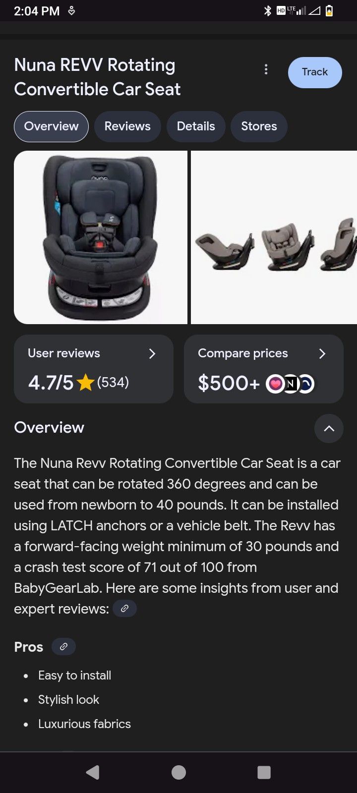Nuna Revv 360 Rotating Car seat