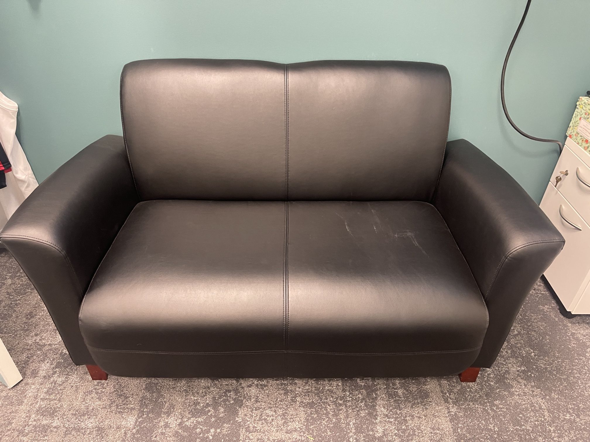 Office Faux Leather Loveseat
