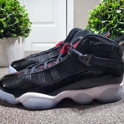 Nike Air Jordan 6 Rings 'Black Gym Red' Men's SZ 9.5 Shoes 322992-064 