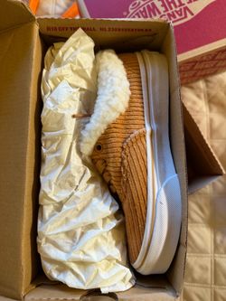 Vans Corduroy Slip-On Sneakers with Sherpa Lining