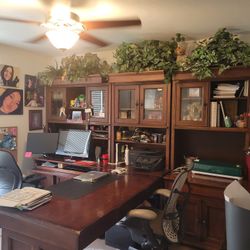 SOLID WOOD DESK WITH HUTCH