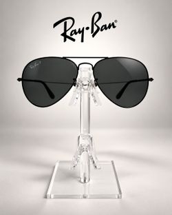 Authentic Ray-Ban Aviator Total Black Polarized Sunglasses – Like New