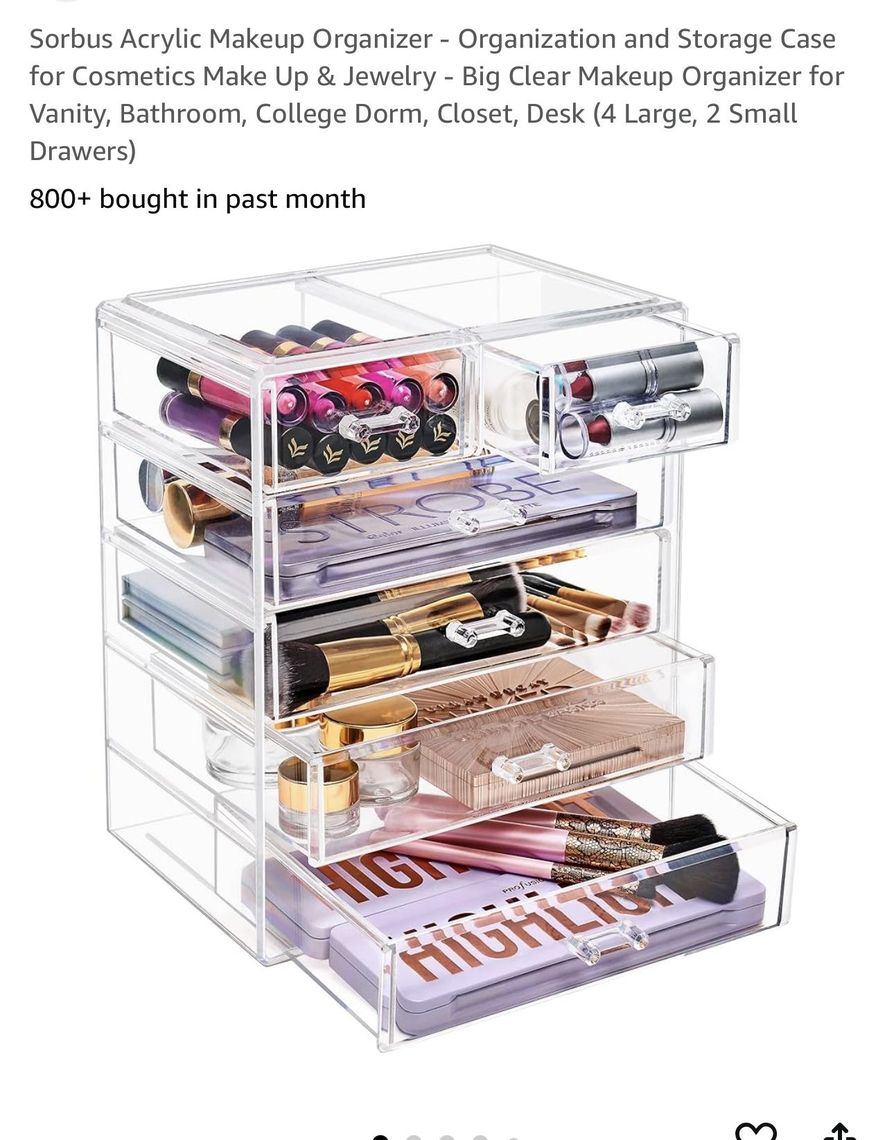 Acrylic Makeup Organizer (condition Like New) Newly Bought