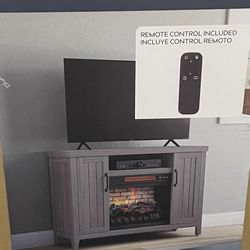 Electric fireplace with storage