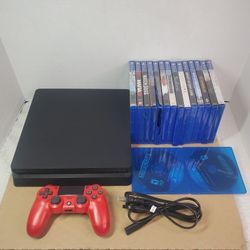 PlayStation 4 PS4 CUH-2215B Software 7.02 Console Bundle, 16 Games, 1 Controller