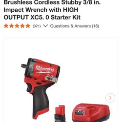 Milwaukee M12 Cordles Stuby 3/8 in.