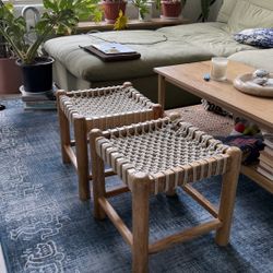 Wooden Stools Boho Style