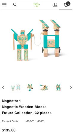 Magnetron+ 6 Magnetic Wooden Blocks Future Collection, 38 pieces