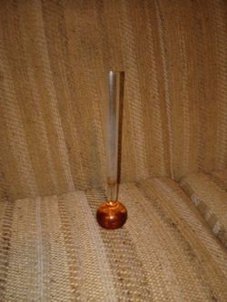 Vintage Amber Controlled Bubble Hand Blown Bud Vase Pattern