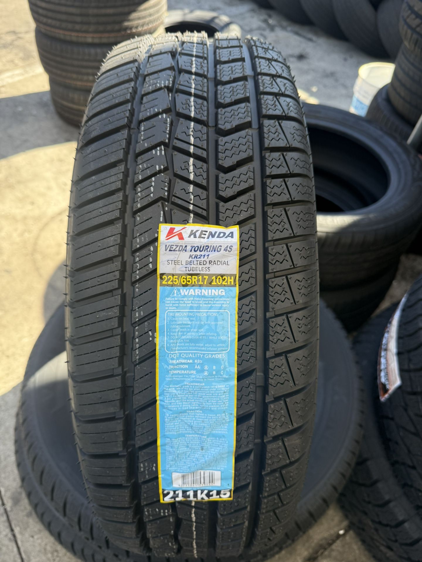 225/65/17 Kenda Vesda Touring 4 New Tires Installed And Balanced 50,000 Miles Warranty 