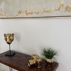 Wood Table And Matching Console Table 