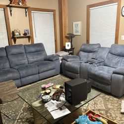 Manual Reclining Sofa And Coffee Table