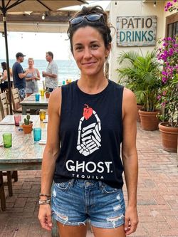 Official promotional Ghost Tequila muscle tank crop top "Perfectly Spicy" Sz M