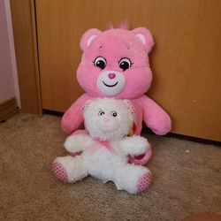 Care Bear And  White Bear Stuffed Animals 
