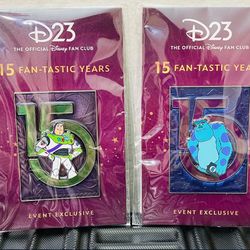Disney D23 Event Exclusive 15th anniversary pin LE 300 Toy Story Buzz And  Sully 