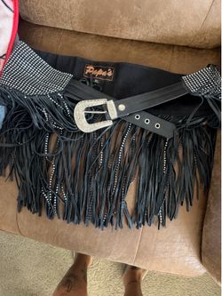 Leather frindge belt