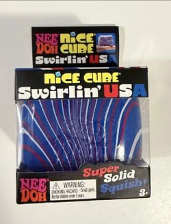 NeeDoh Nice Cube Swirlin USA Red White Blue Patriotic 4th of July New Factory Sealed