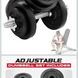 Yes4All Adjustable Dumbbell Set with Weight Plates/Connector - Exercise & Workout Equipment