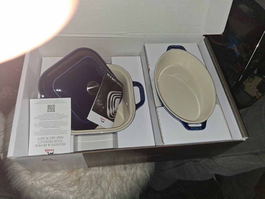 Staub 3 Piece French Made Corning Ware Brand New In Box