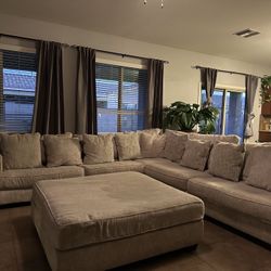 American Furniture Beige Sectional Sofa