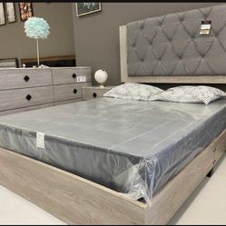 NEW QUEEN AND KING SIZE BEDROOM SET WITHOUT MATTRESS AND FREE DELIVERY - BED SECTIONAL SOFA AND FINANCING AVAILABLE 