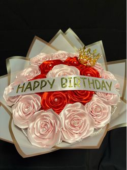 Eternal Roses Bouquet-Red and Pink