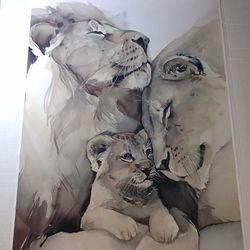 Modern Lion Canvas Poster Lion Pride Minimal Wall Art Room Aesthetic Gift Set 