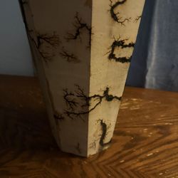 Wooden Vase Artwork Beautiful Lightning Marks