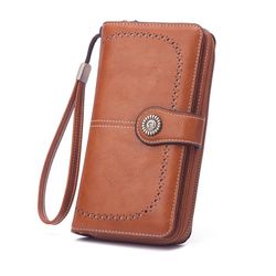 Wallet brown large-capacity clutch