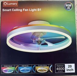 Brand New 20” Lumary Smart Ceiling Fan with LED Light