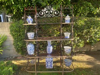 Large Etagere with Pottery