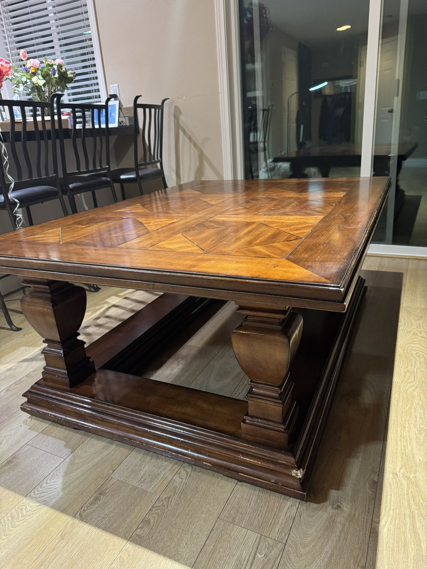 Big Heavy Solid Wood Coffee Table