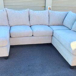 Ivory Boucle Sectional Couch