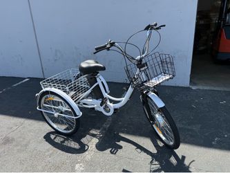 SKERI Electric Scooter Tricycle for Adults, Black Electric Trike Motorized Three Wheel Electric Bicycle, 350W 48V Adult Electric Tricycle with 7 Speed